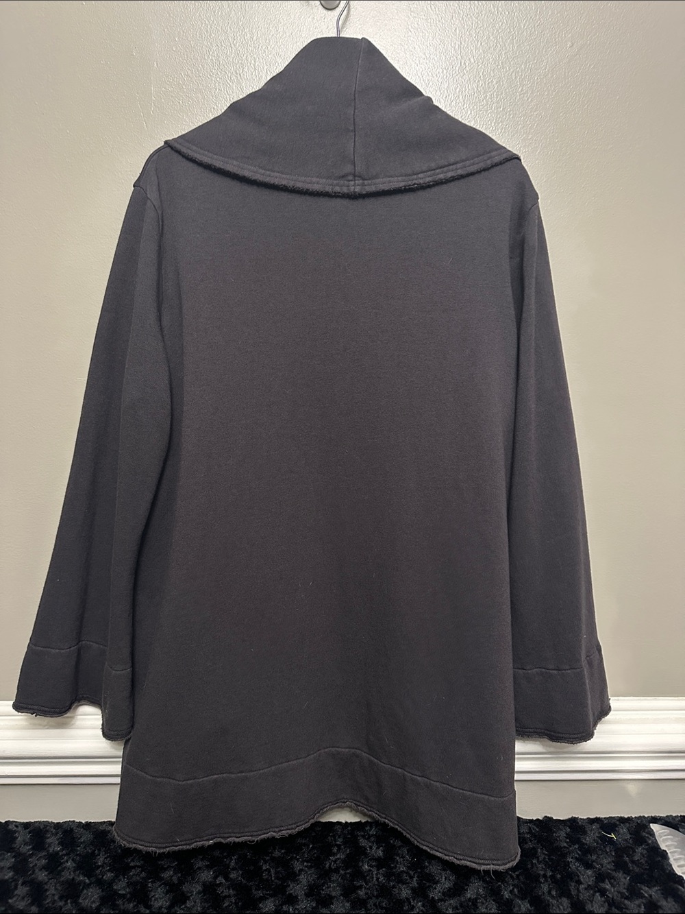 Bryn Walker cocoon open front charcoal gray/ black cardigan Sz XL - Picture 4 of 7